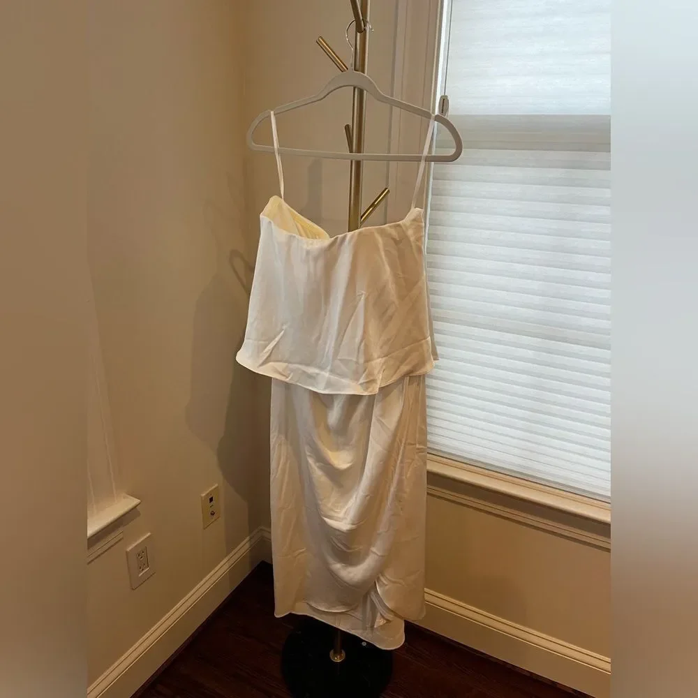 Anthropologie BHLDN Kelli Tulip Hem Dress White Size U.S. 14 - Picture 5 of 9